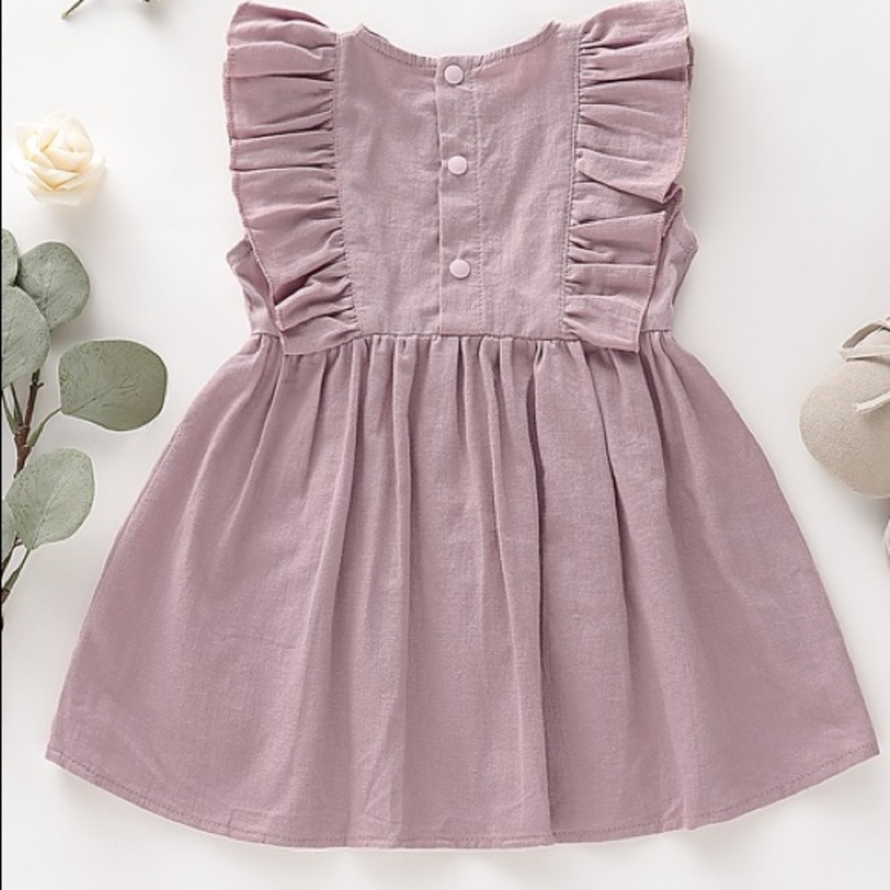 ✨💫HP X4✨💫Solid Flounced Sleeve Dress💕 - Picture 4 of 8